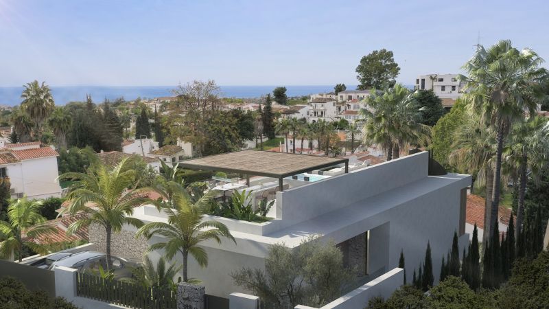 Villa de lujo en construccion con vistas al mar en Marbella.